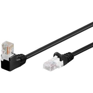 CAT 5e patchcable 1x 90°angled U/UTP black