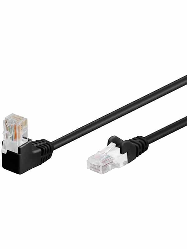CAT 5e patchcable 1x 90°angled U/UTP black