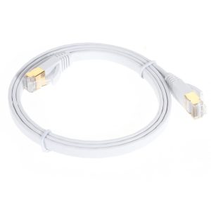 CAT-7 - Ethernet/Netværkskabel Fladt - RJ45 stik - 10 Gbps - 1 Meter - hvid