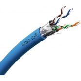 Cat 6A F/FTP netværkskabel halogenfri, Actassi CL-MX, blå yderkappe, afmålt pr. meter (klippes) - Lauritz Knudsen