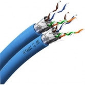 Cat 6A F/FTP dobbelt netværkskabel halogenfri, Actassi CL-MX, blå yderkappe, 500 meter (på kabeltromle) - Lauritz Knudsen