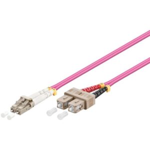 Pro Fiber Optical LC - SC OM4 - 0.5m - Rød - 0.5 meter
