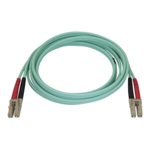 StarTech.com 2m Aqua OM4 Duplex Multimode Fiber Optic Cable- 50/125 - LC/LC - network cable - 2 m - aqua - Blå - 2 meter