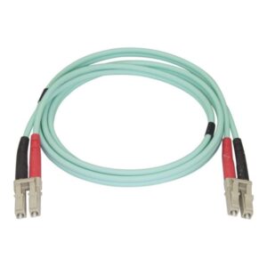 StarTech.com Aqua OM4 Duplex Multimode Fiber Optic Cable - 100 Gb - 50/125 - LSZH - LC/LC - 1 m - network cable - 1 m - aqua - Blå - 1 meter