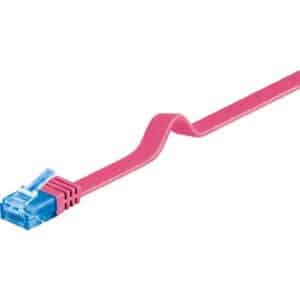 Pro LAN CAT 6A U/UTP flat - Pink - 0.5 meter
