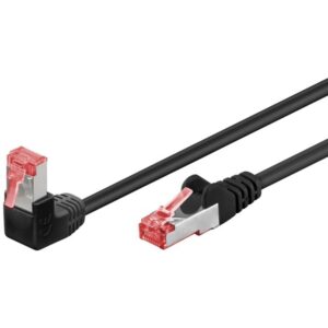 Pro LAN CAT 6 S/FTP - 90° - Sort - 0.5m