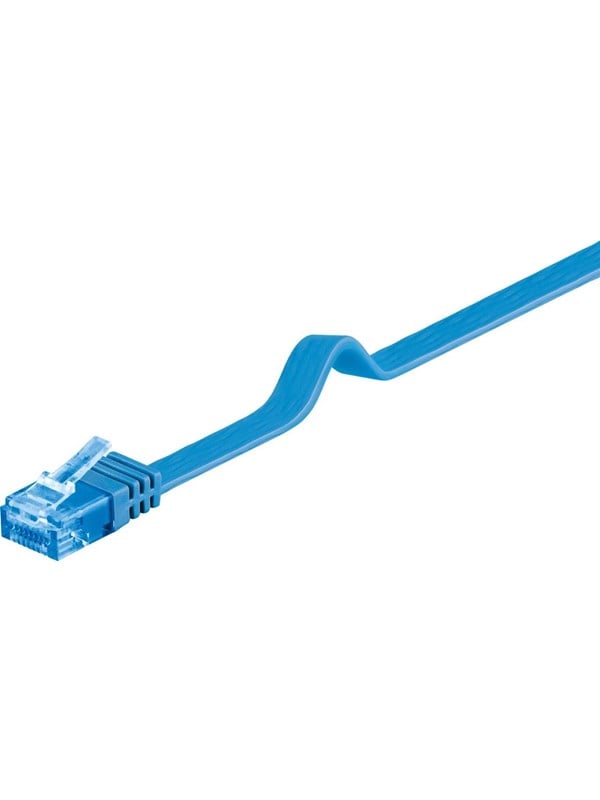 Pro LAN CAT 6A U/UTP flat - Blå - 0.5m