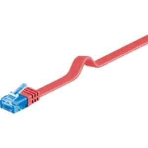 Pro LAN CAT 6A U/UTP flat - Rød - 0.5m